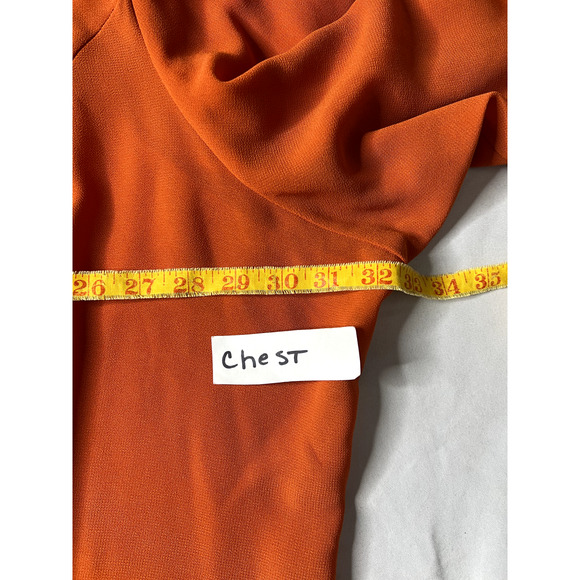 Tally Taylor Womens Cardigan Duster 32W Flow Rust Rhinestone Clasp Mature Career - Picture 6 of 10